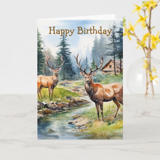 Two Deer Kaart (Gele Bloem)