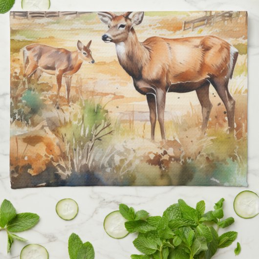 Two Deer Theedoek (Gevouwen)