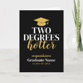 Two Degrees Hotter - Naam - Zwart Goud Afstuderen Kaart (Voorkant)