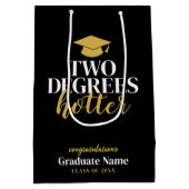 Two Degrees Hotter - Naam - Zwart Goud Afstuderen Medium Cadeauzakje (Achterkant)
