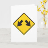 Two Downward Arrows Warning Road Sign Kaart (Gele Bloem)