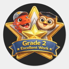 Two excellent work hoot the owl and Rex large roun Ronde Sticker