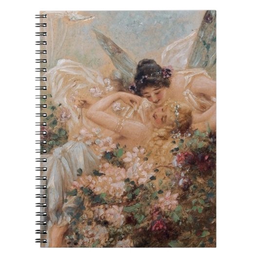 Two Fairies Embracing in a Landscape with a Swan Notitieboek (Voorkant)