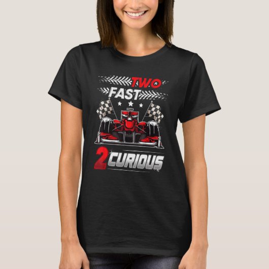 Two Fast 2 Curious racing 2nd Birthday two fast bi T-shirt (Voorkant)