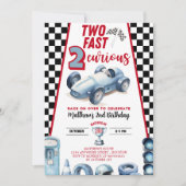 Two Fast 2nd birthday Boy Racer Invitation (Devant)