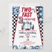 Two Fast 2nd birthday Boy Racing Car Invitation (Devant)