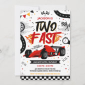 Two Fast Birthday Invitation, Race Car Invitation (Devant)