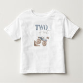 TWO Fast Dusty Blue Monster Truck Birthday T shirt (Voorkant)