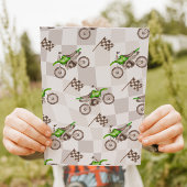 Two Fast Green Dirt Bike Invitation