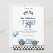 Two Fast Race Car Boy 2nd Birthday Invitation (Devant)