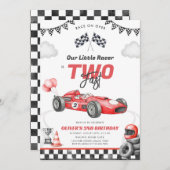 Two Fast Race Car Boy 2nd Birthday Invitation (Devant / Derrière)