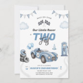 Two Fast Race Car Boy 2nd Birthday Invitation (Devant)