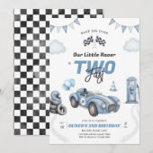 Two Fast Race Car Boy 2nd Birthday Invitation (Devant / Derrière)