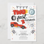 Two Fast Race Car Boy 2nd Birthday Invitation (Devant)