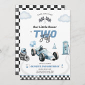 Two Fast Race Car Boy 2nd Birthday Invitation (Devant / Derrière)
