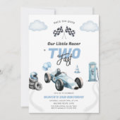 Two Fast Race Car Boy 2nd Birthday Invitation (Devant)