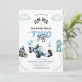 Two Fast Race Car Boy 2nd Birthday Invitation (Debout devant)