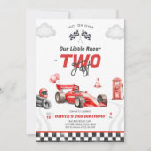 Two Fast Race Car Boy 2nd Birthday Invitation (Devant)