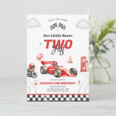 Two Fast Race Car Boy 2nd Birthday Invitation (Debout devant)
