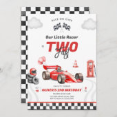 Two Fast Race Car Boy 2nd Birthday Invitation (Devant / Derrière)