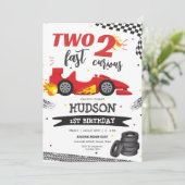 Two Fast Race Car Boy 2nd Birthday Invitation (Debout devant)