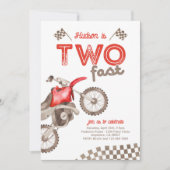 Two Fast Red Dirt Bike Invitation (Devant)