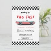 "Two Fast! Uitnodiging voor 2e verjaardagsfeestje  (Staand voorkant)