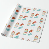 Two Footsteps Fatrhers Day Wrapping Paper Cadeaupapier (Uitgerold)