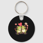 Two Frogs Valentines Day Love On Couple Frog  Sleutelhanger (Voorkant)