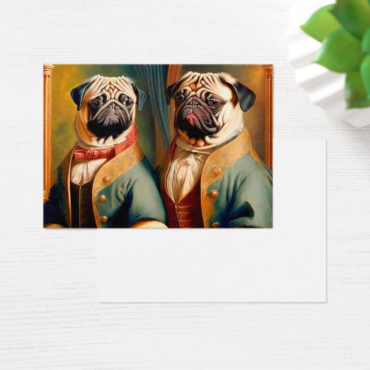 Two Funny Anthropomorphic Vintage Pug (Bureau)