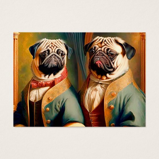 Two Funny Anthropomorphic Vintage Pug (Devant)