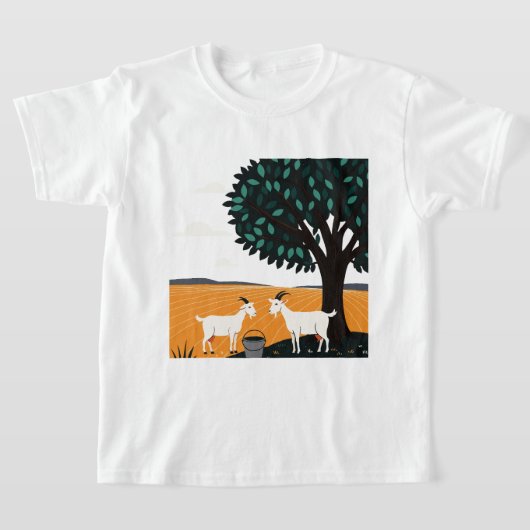 Two goats under a tree T-shirt (Laagn)