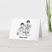 Two Grooms Biker Motorcycle and Sidecar Wedding Kaart (Voorkant)