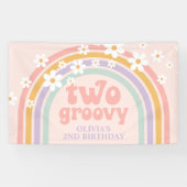 TWO Groovy Pastel regenboog 2ND Spandoek (Horizontaal)