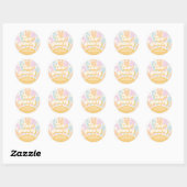 Two Groovy pastel Retro Sunshine daisy boho Ronde Sticker (Vel)