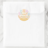 Two Groovy pastel Retro Sunshine daisy boho Ronde Sticker (Tas)