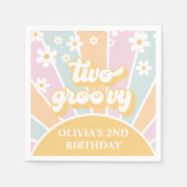Two Groovy pastel Retro Sunshine daisy boho Servet (Voorkant)