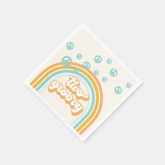 TWO Groovy Retro Boy 2ND Birthday Servet (Hoek)