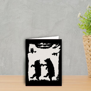 Two Happy Dancing Bears Owl Trees