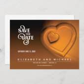 Two Hearts Beating As One - Goud (Versie 5) Save The Date (Voorkant / Achterkant)