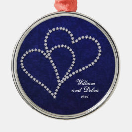 Two Hearts Bonded - Faux Diamond - Ornament
