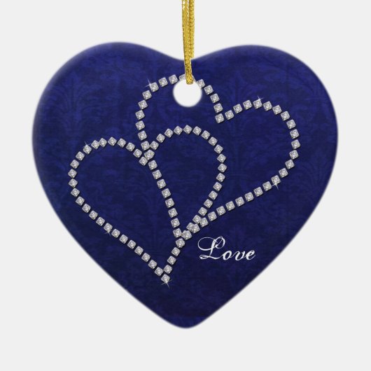 Two Hearts Bonded - Faux Diamond - Ornament (Voorkant)