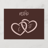 Two Hearts Bruiloft Menu Muziek Keuze RSVP-kaart (Voorkant)