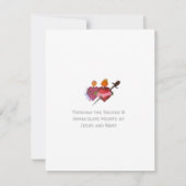 Two Hearts Catholic Flat Save The Date Card (Dos)