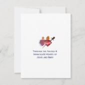 Two Hearts Catholic Flat Save The Date Card (Dos)