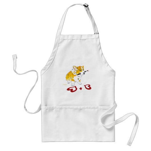 Two Hearts Corgi Apron Standaard Schort (Voorkant)