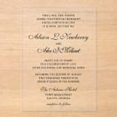 Two Hearts Elegant Script Wedding Invitation Acryl Uitnodigingen (Voorkant)