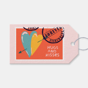 Two Hearts Forever postzegel Cadeaulabel
