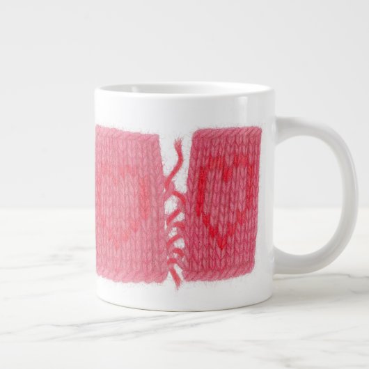TWO HEARTS KNIT Grand Mug Blanc (Droite)