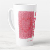 TWO HEARTS KNIT Grand Mug Latte + Texte (Angle gauche)